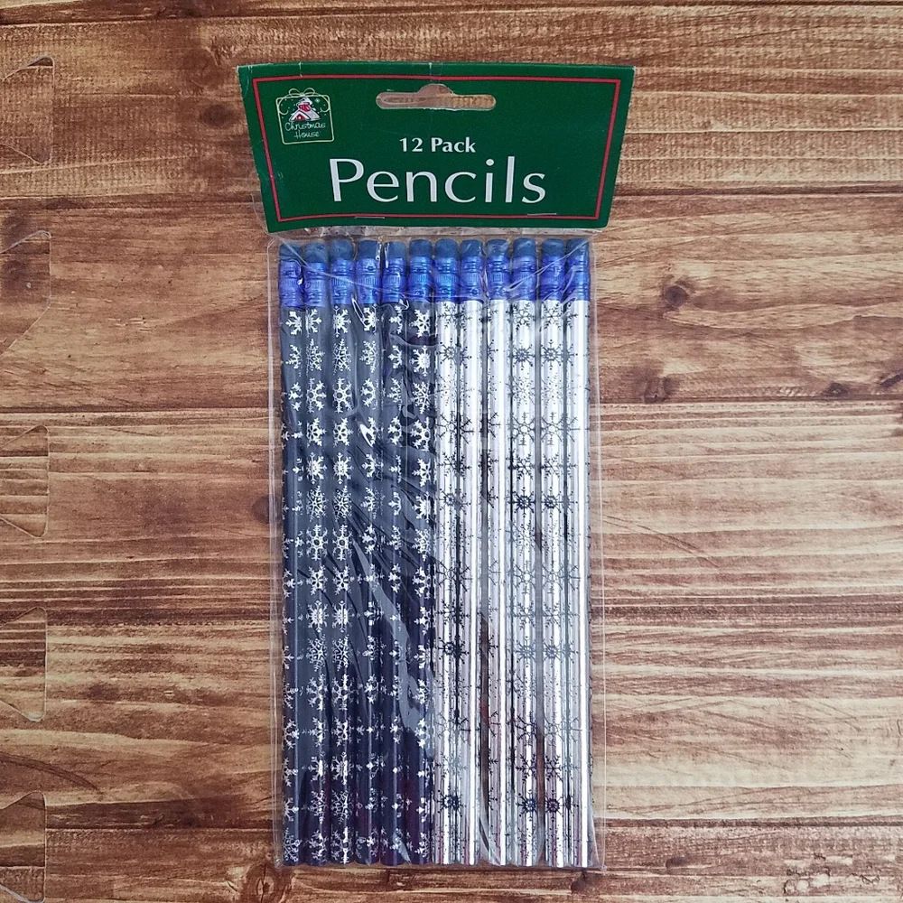 IKEA Snowflake Journal & Wood Pencil Sticky Note Set Pack Bundle Blue Gray